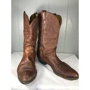 Vintage Nocona Men's Brown Soft Leather Western Cowboy Boots Made USA sz 12 D